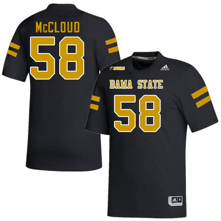 Alabama State Hornets #58 BB McCloud College Football Jerseys Stitched Sale-Black